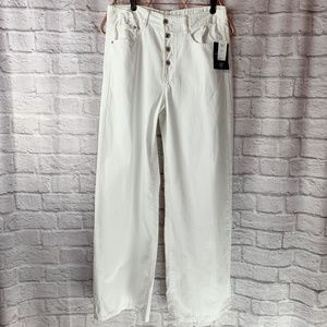 Gap - Wide Leg, Button Fly White Jeans - NWOT - 30
